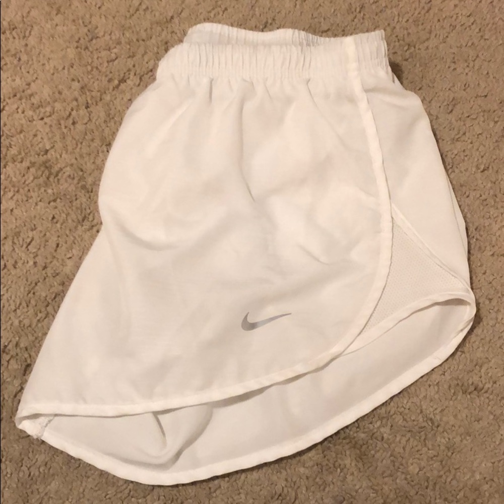 Nike white running shorts